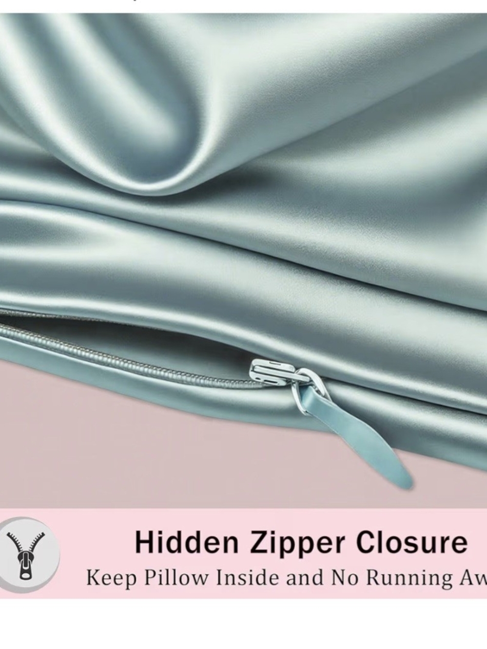 Mulberry Silk Pillow Cases with Zipper 2 Pack Standard Size - NIP - Picture 4 of 5